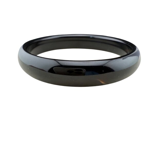 Black Agate Banded 8-Inch Round Polished Bangle - Picture 1 of 5